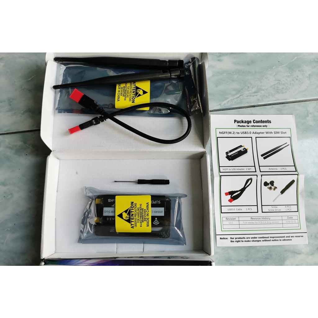 Adapter Adaptor Converter NGFF M.2 to USB 3.0 WWAN LTE 4G bisa untuk Modul Modem HP LT4220 EM7455 EM