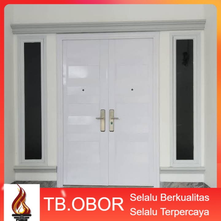 Pintu Baja Fortress JBS Prime Utama Kamar Tidur Rumah Minimalis Motif Garis Panel Original