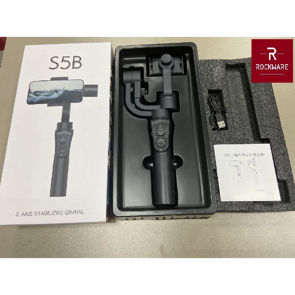 AKN88 - ROCKWARE RW-S5B - 3-Axis Folding Stabilizer - Gimbal Smartphone