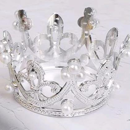 

Cuci Gudang Awal Tahun cake topper gold crown / hiasan kue tart mahkota emas - silver Diskon