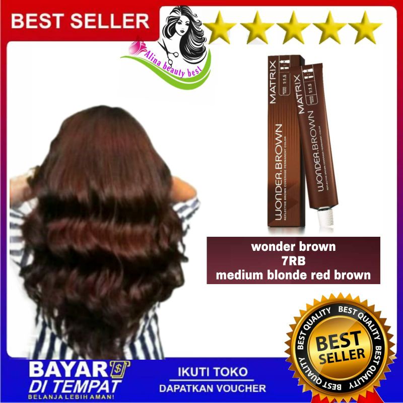 cat rambut matrix WB 7RB (medium blonde red brown)