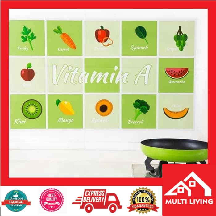 Wallpaper / Sticker DAPUR anti Panas anti Minyak anti Air - sayuran