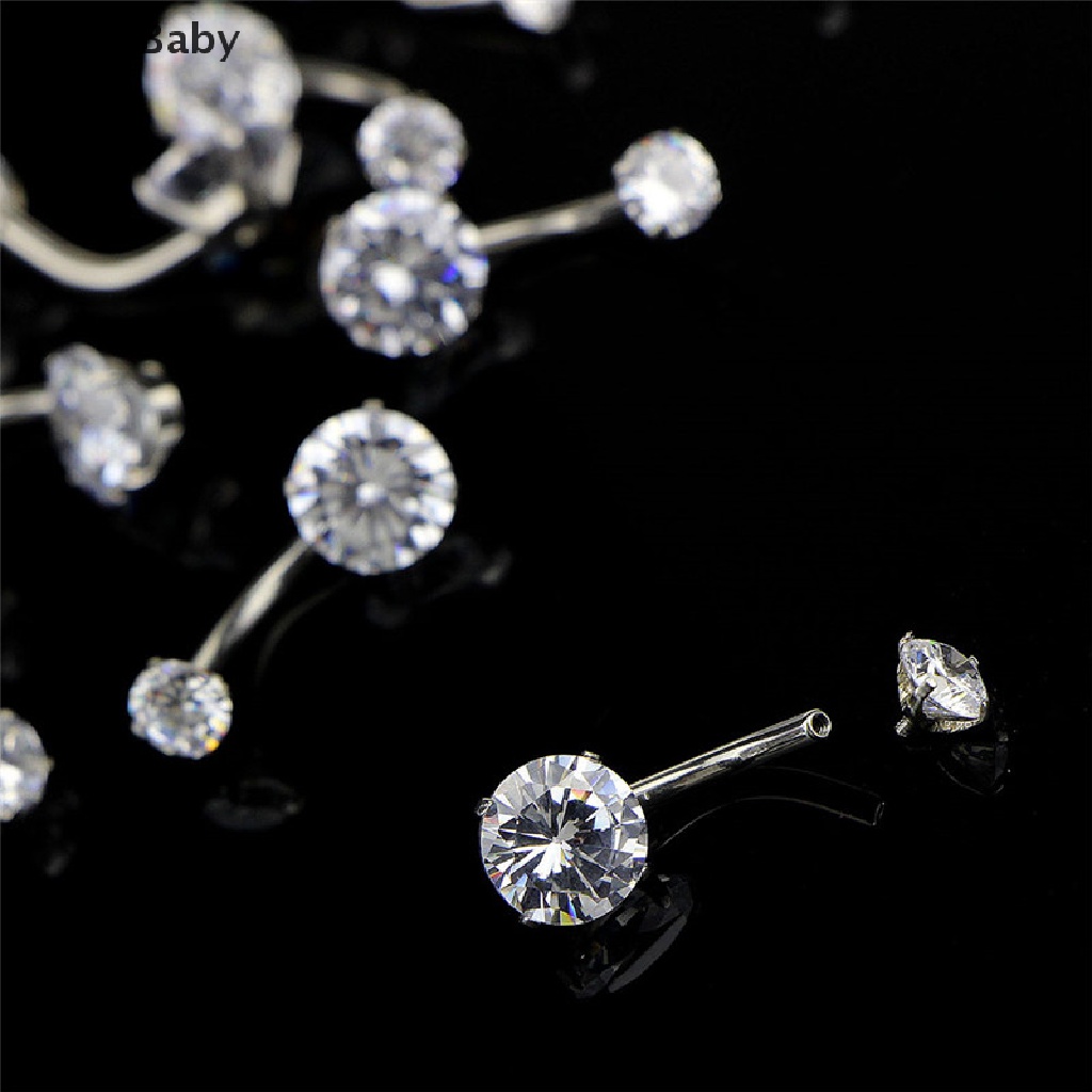 NewBaby Surgical Steel Navel Rings Crystal Belly Button Ring Bar Piercing Jewelry Beauty ID
