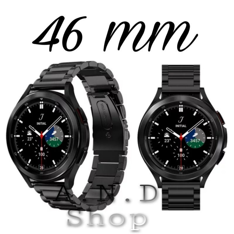 stainless steel strap watch band tali jam rantai samsung galaxy watch 4 classic 46mm acc smartwatch