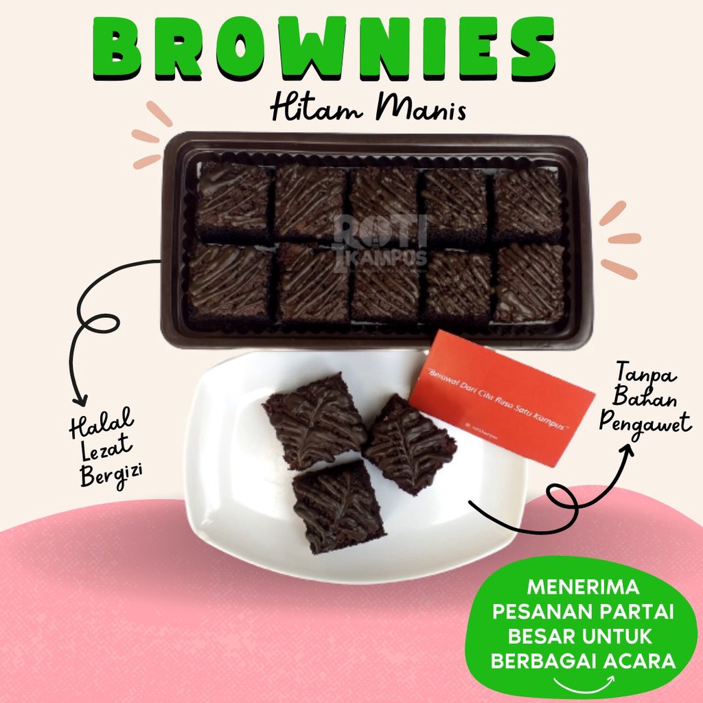 

Brownies Hitam Manis by Roti 1 Kampus Jogja Bronis Panggang Lumer Kering Fudgy Kulon Progo