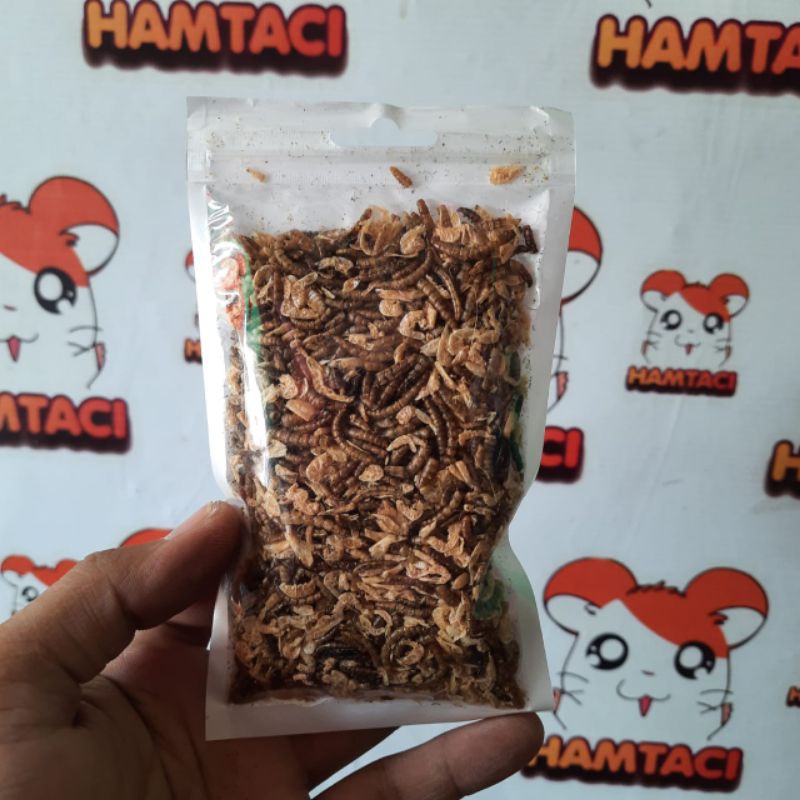 DRIED MEALWORM &amp; SHRIMP PROTEIN HAMSTER/GERBIL/LANDAK/SUGARGLIDER DLL