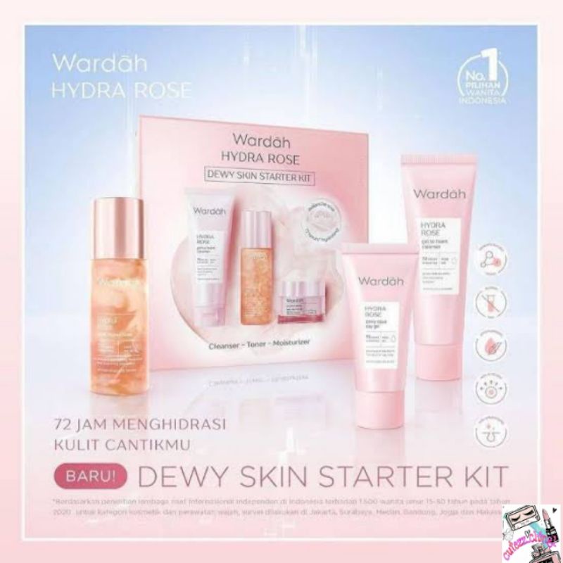 ☃️Cutezz_Ching1☃️Wardah Hydra Rose Dewy Skin Starter Kit