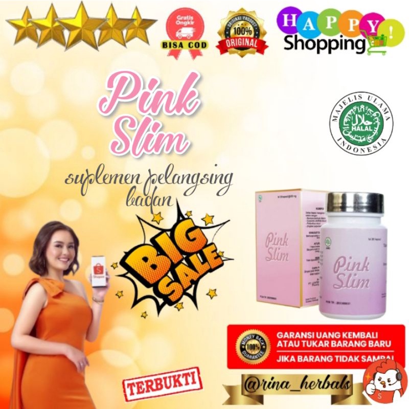 PINK SLIM (SLIMMING) Pelangsing Diet Herbal BPOM slimbeautycare Original