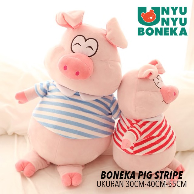 Boneka Pig animal tshirt stripe import animal babi kado ultah
