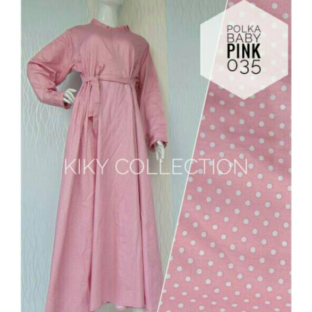 Gamis katun jepang ori polkadot