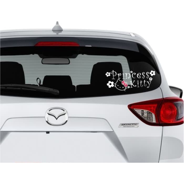 blighoo - stiker kaca mobil Princess Kitty lucu cutting stiker mobil Hello Kitty keren berkualitas