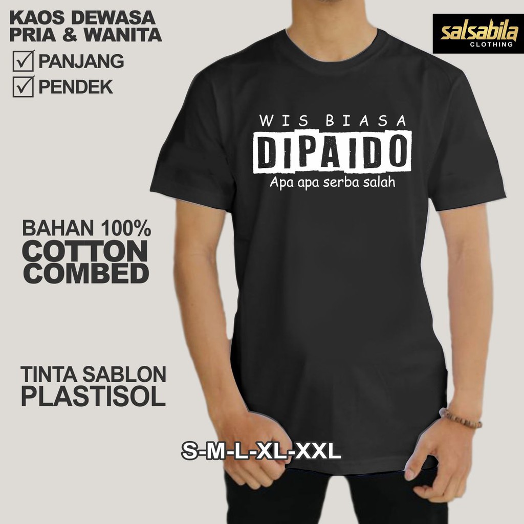 Kaos Kata Tulisan Ngapak Wis Biasa Di Paido Cotton Pakaian Lucu unik jawa plesetan distro pria
