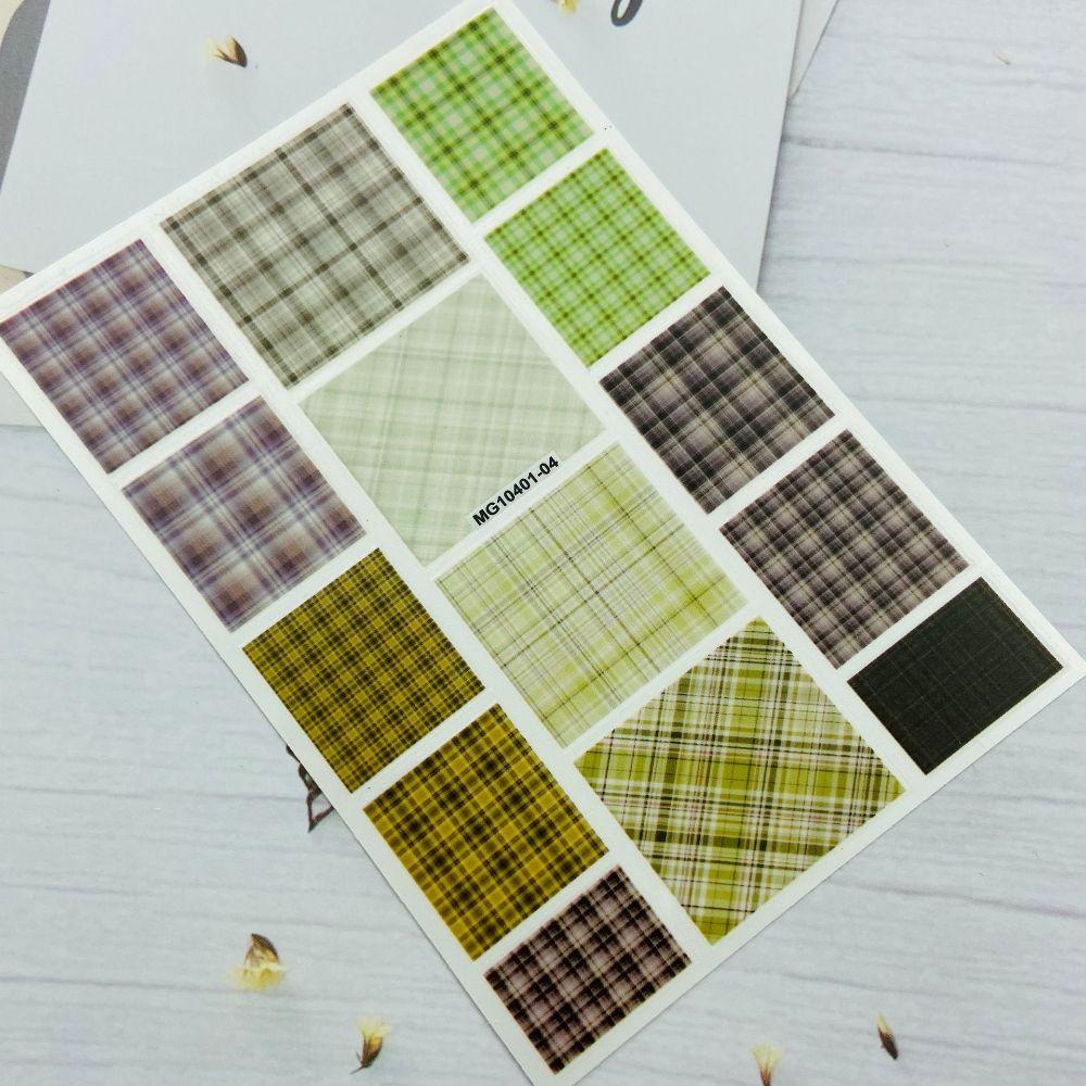 Mxbeauty Seragam Kotak-Kotak Stiker Kuku Tahan Air High-end Kuku Kecantikan Gaya Jepang DIY Kuku Decals Nail Art Watermarks