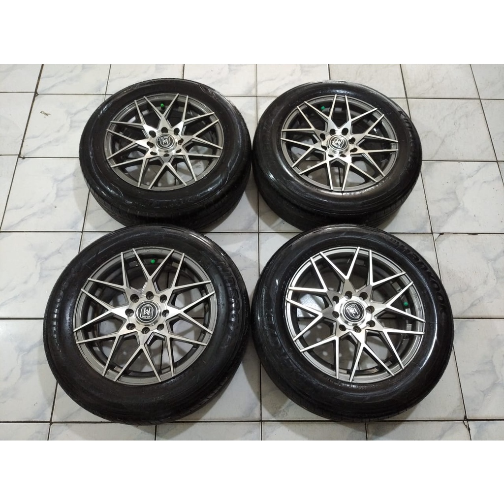 Velg Mobil Bekas MILANO Ring 14 Hole 4X100 4X114 + Ban DLP/HK 175 65 R14  Cocok Mobil Vios City Agya