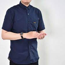 Baju Kemeja Hem Pria Cowok Dewasa Polos Lengan Pendek Polos Premium / Pakaian Laki Laki Distro