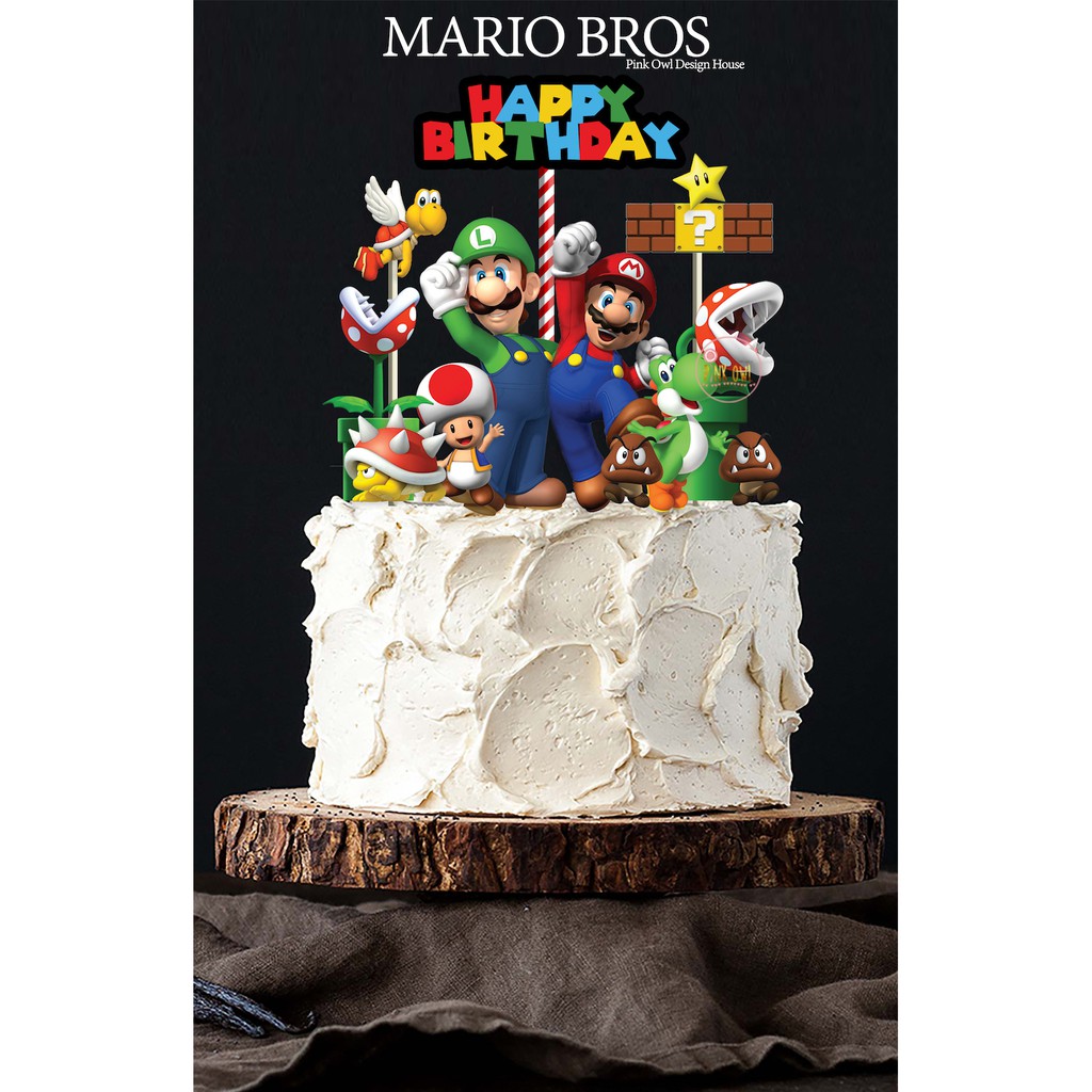Mario Bross Cake Topper Shopee Indonesia - old mario luigi super roleplay roblox