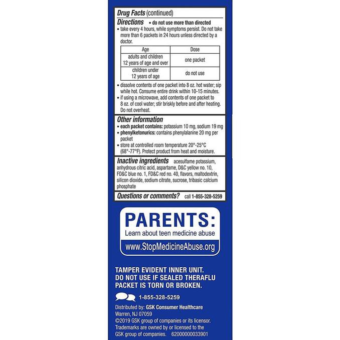 Theraflu Multi Sympto Severe Cold 6 Packet Shopee Indonesia