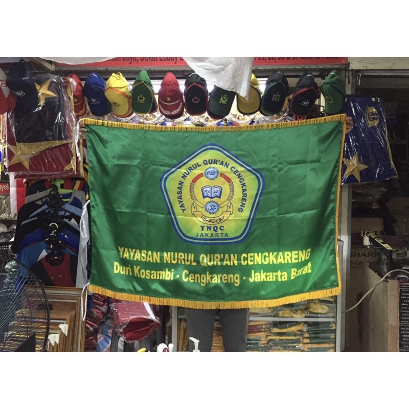 Bendera Pataka Printing bahan satin bolak balik custom bendera pataka printing