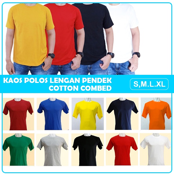 Kaos Polos Warna Navy Lengan Pendek Cotton Combed 24s Kaos Polos Pria Wanita S M