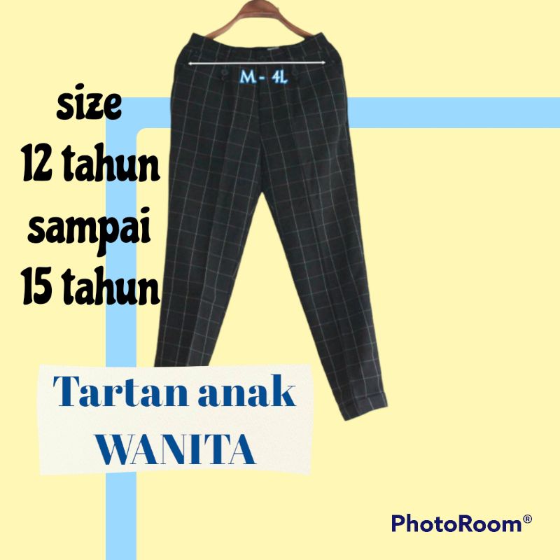Extra diskon celana kotak kotak anak wanita//anak baggy pants//tartan anak wanita //semi woll