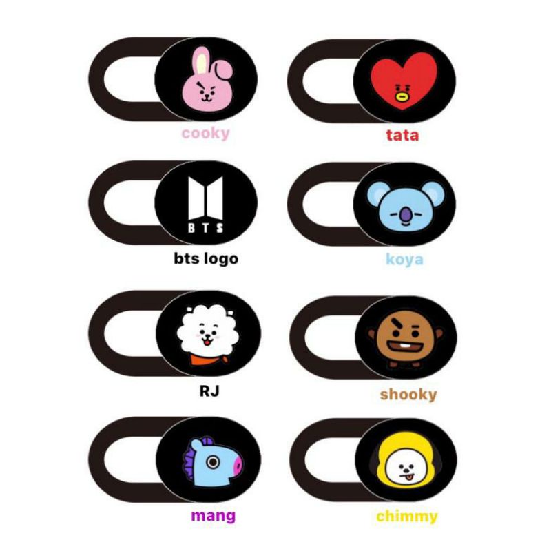 Webcam Cover Bts Edition Cartoon Bt21 Army Penutup  Pelindung Kamera Murah  Laptop Hp Tablet