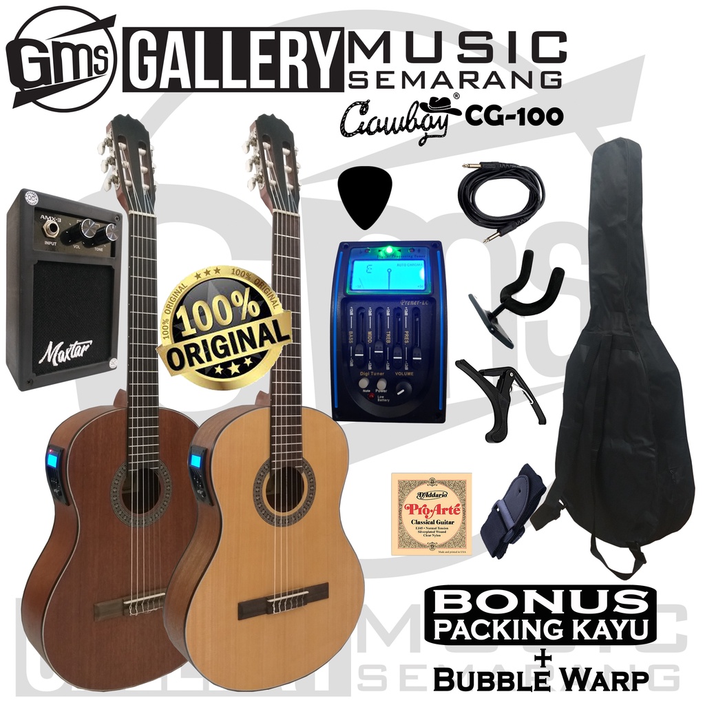 ORIGINAL!!! Gitar Klasik Elektrik Import Merk Cowboy CG-100 NA CG 100NS Equalizer Tuner LC Prener