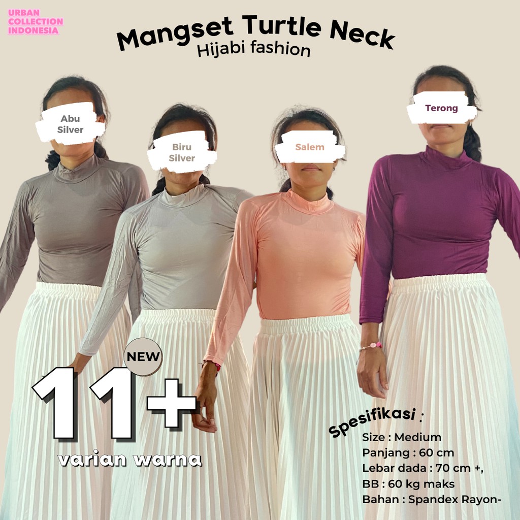 Manset Dalaman Baju Wanita Premium | Manset Hijab |  Daleman Kaos |  Manset Turtle Neck