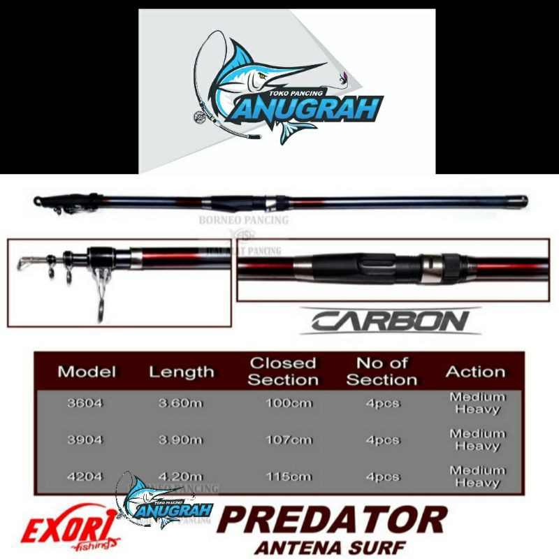 joran pancing surf exori predator carbon