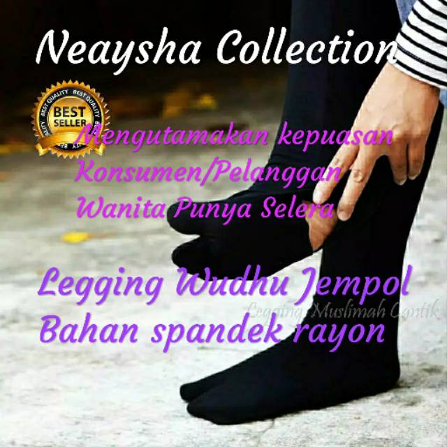 Legging wudhu jempol terbaru dari konveksi neaysha collection bahan spandek rayon super