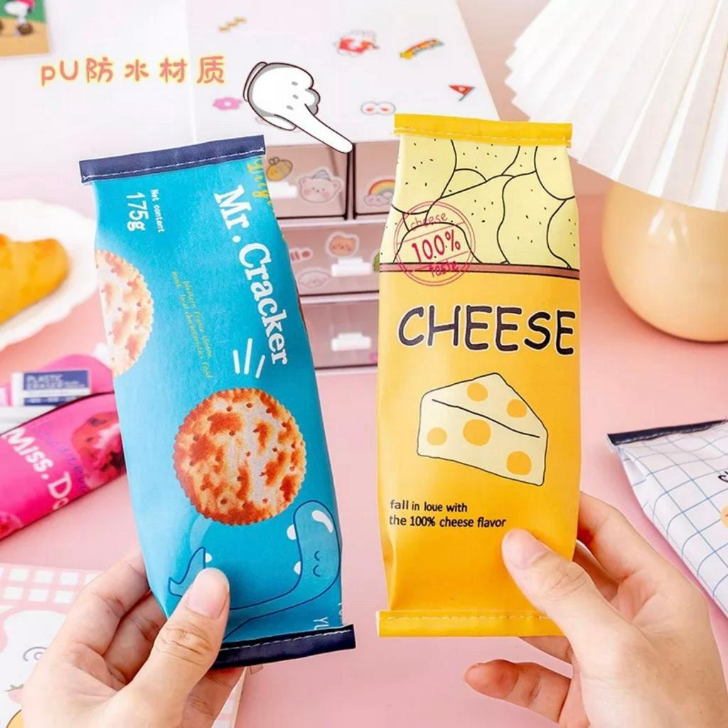 Tempat Pensil Snack Lucu viral - Kotak Pensil Cute Milk Momo Macaron - Kotak pensil anak fashion unik