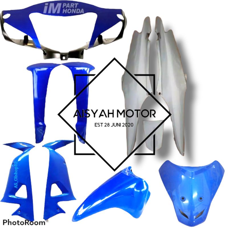 Full Bodi Honda Supra Fit New Tromol Warna Biru Silver