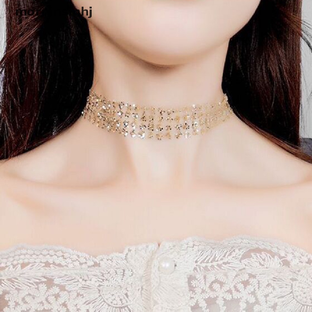 Mor Kalung Choker Sequin Chunky Sexy Untuk Wanita