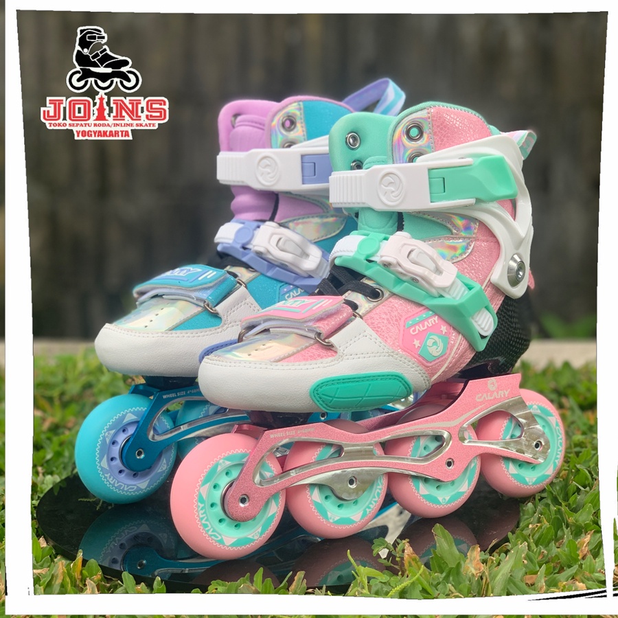 Sepatu Roda Inline Skate Calary Carbon Pink White