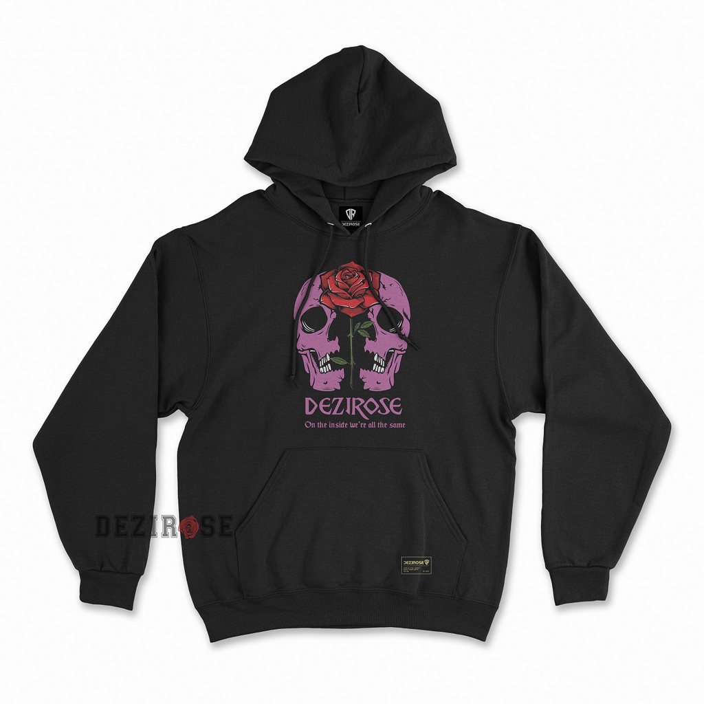 DEZIROSE Hoodie Jumper Rose Skull (Sablon) Size M-XXL ( Pria &amp; Wanita )