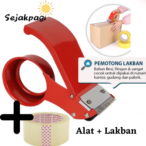 (1 set) Alat Pemotong Lakban / Tape Cutter + Lakban