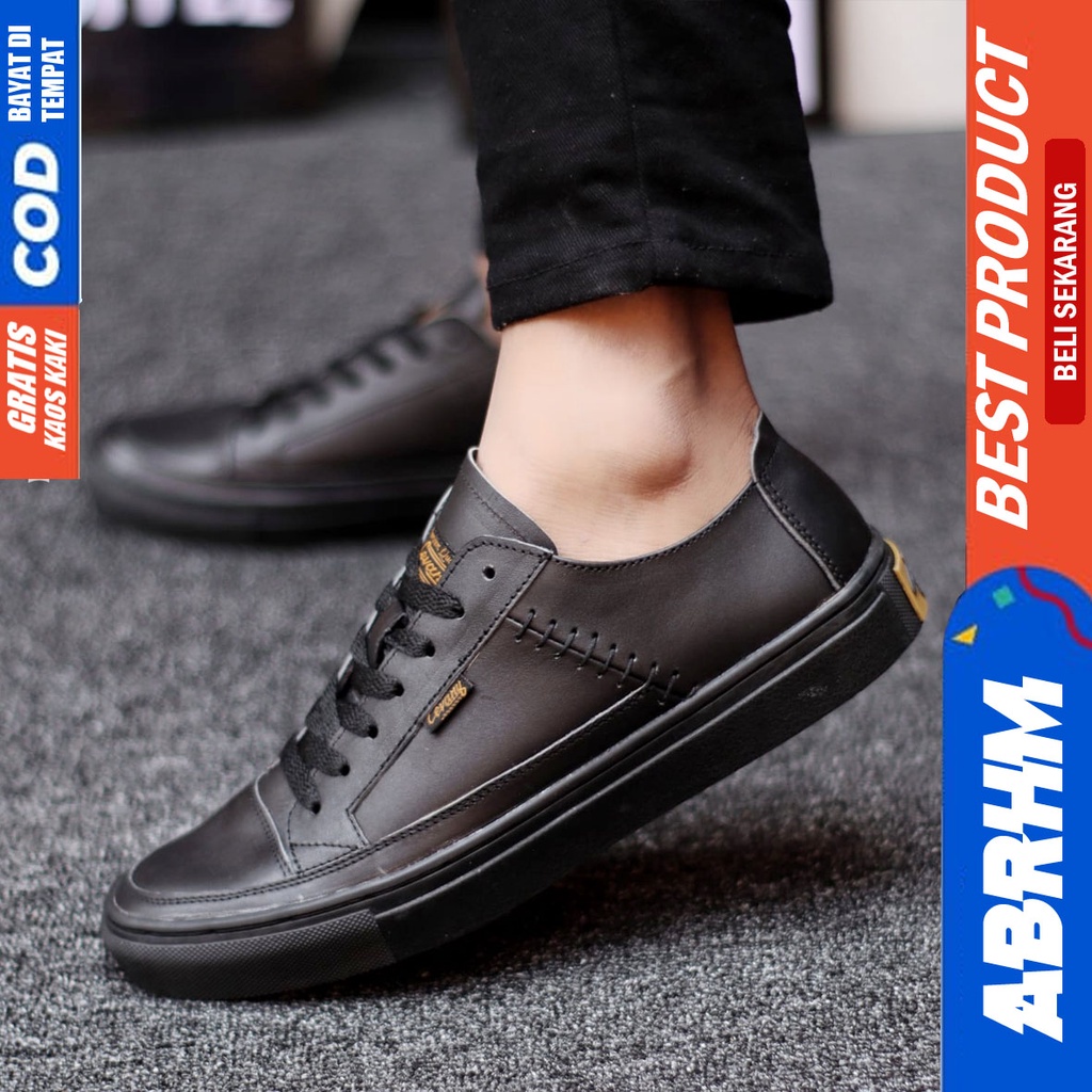 ABRHM X DANTE Sepatu Casual Sneakers Kasual Polos Ori Pria Cowok kulit Asli Sepatu Kasual Sneaker Santai Kuliah Kerja Kondangan Gaya Keren kekinian Original