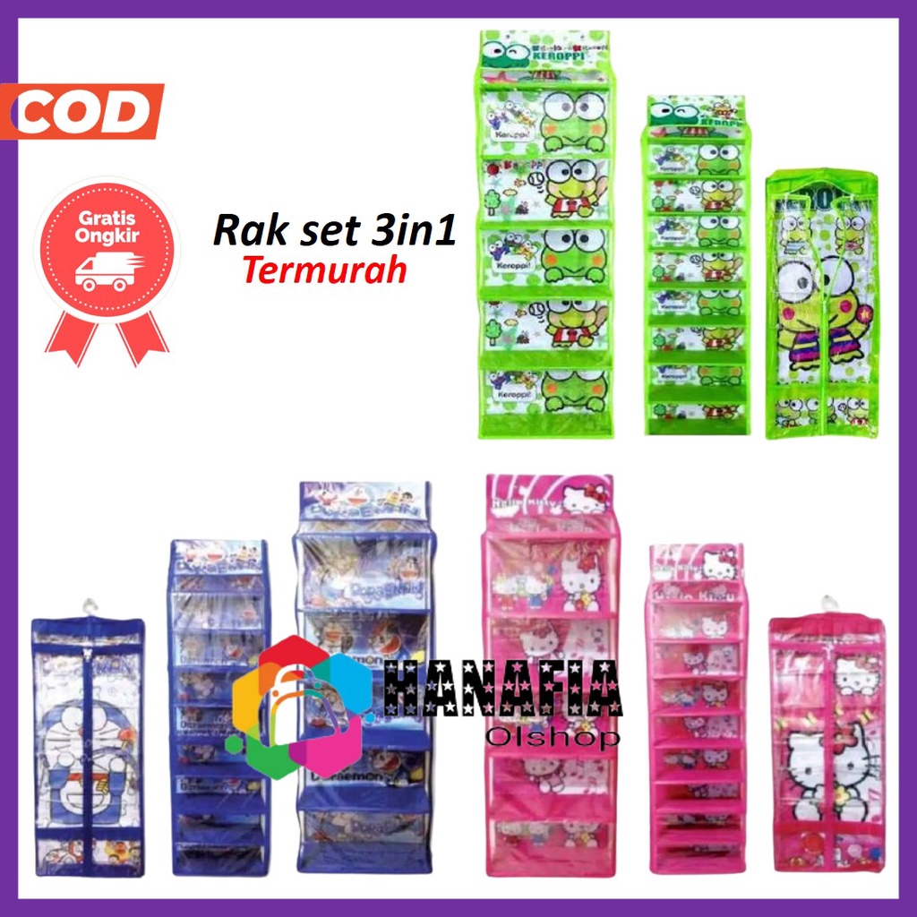 RAK SET HBO 3 IN 1 ( RAK TAS+RAK SPATU+RAK JILBAB )