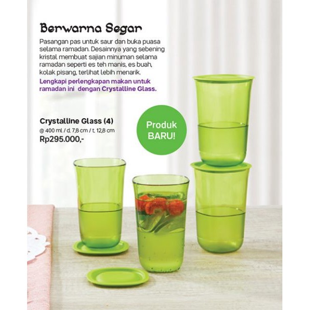TUPPERWARE ORI Crystalline Glass Botol Gelas Tutup Set