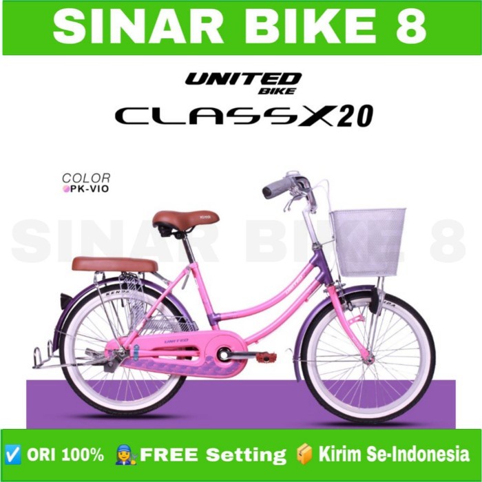 Sepeda Mini Keranjang Perempuan Ukuran 20 Inch UNITED CLASS X