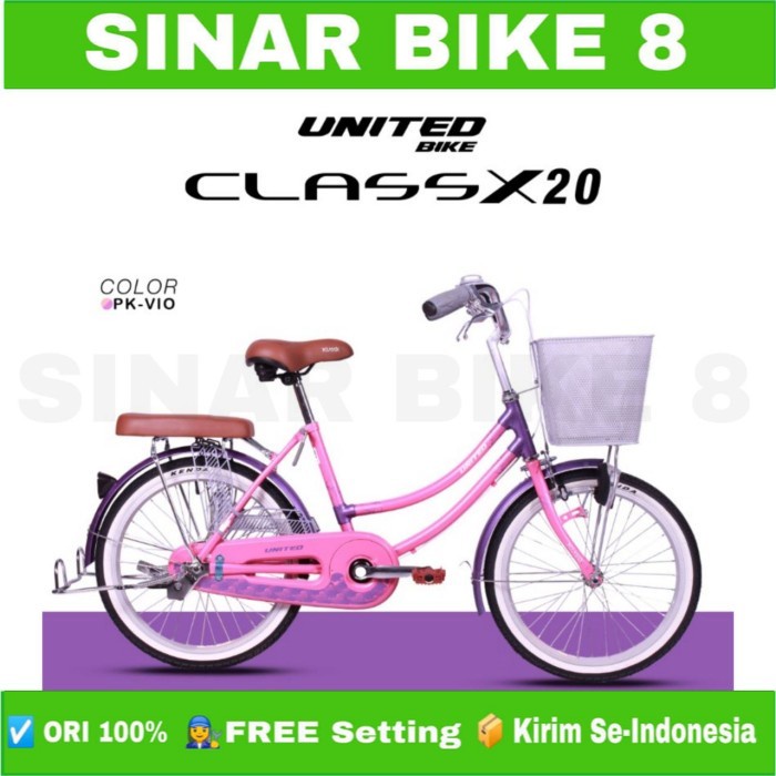 Sepeda Mini Keranjang Perempuan Ukuran 20 Inch UNITED CLASS X