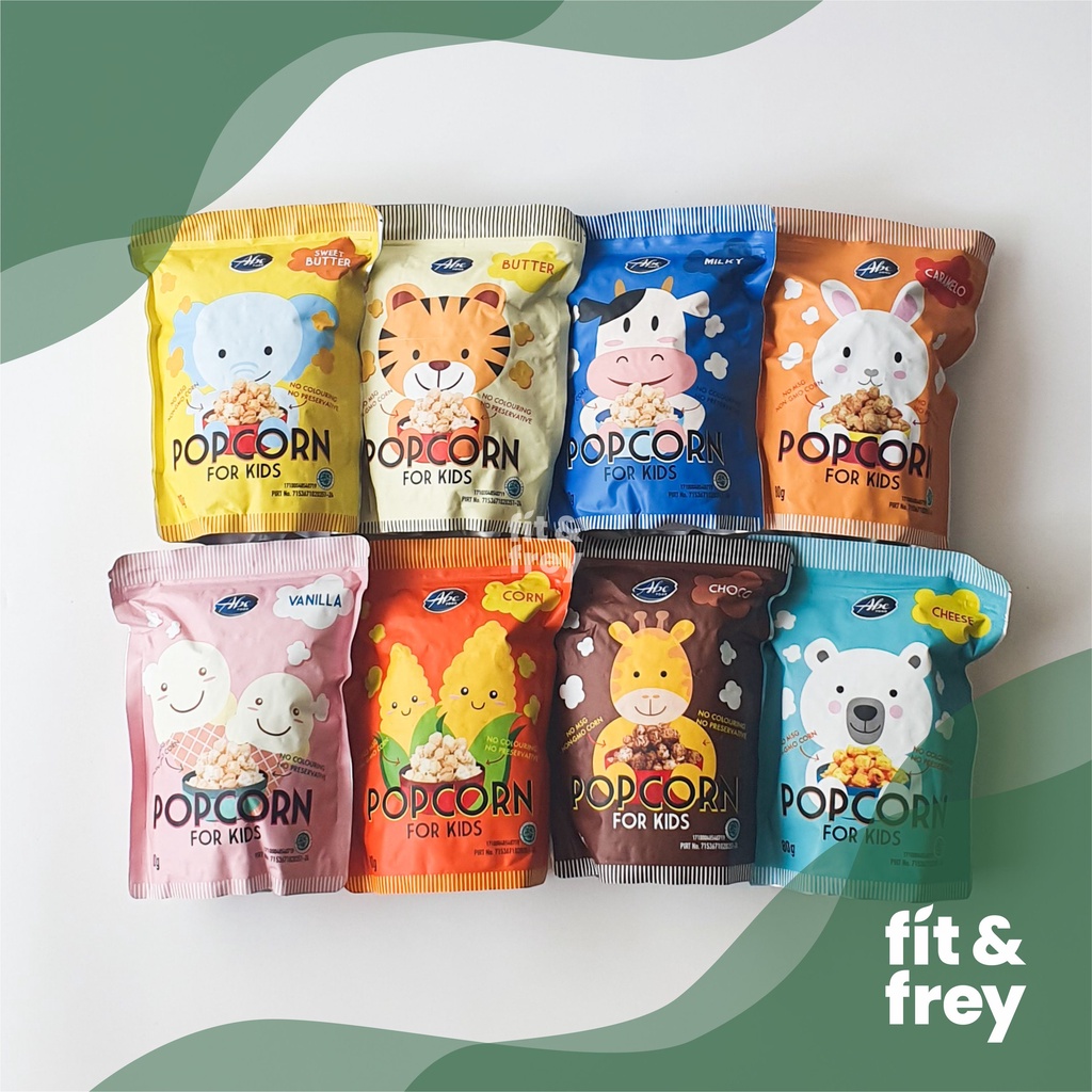 ABE FOOD Popcorn For Kids 80g - Snack Sehat Popcorn Anak - Cemilan Jagung Caramel - Non GMO Corn