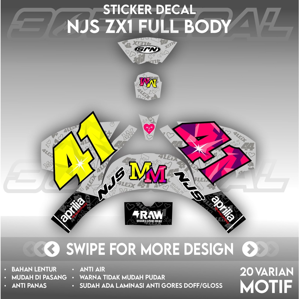 DECAL HELM NJS ZX1 MOTIF ALEXI ESPAGARO 2021