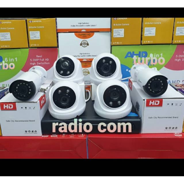 Paket cctv 6 camera 5mp turbo hd ir sony 1080p lengkap siap pasang