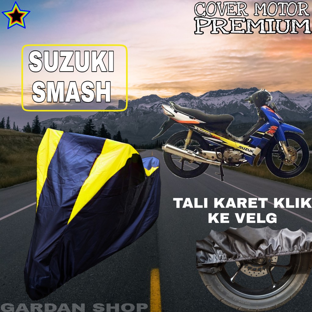 Sarung Motor SUZUKI SMASH Hitam Kuning Body Cover Penutup Pelindung Motor Smash PREMIUM