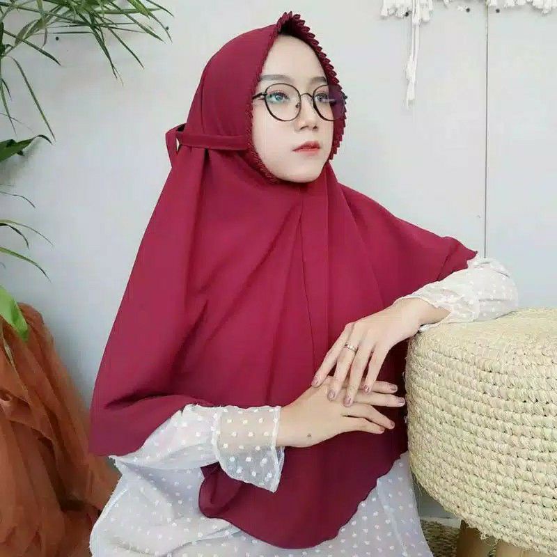 BERGO SARAH LIPIT HIJAB MARYAM-LIPIT maroon