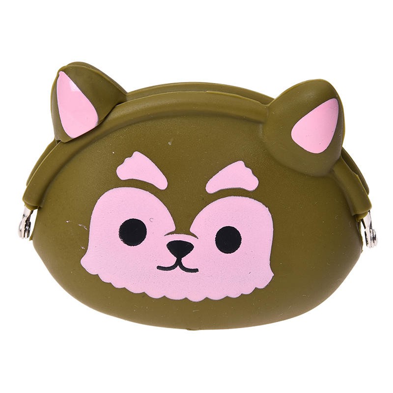 Dompet Koin Bahan Silikon Jelly Motif Kartun Hewan Lucu Warna
