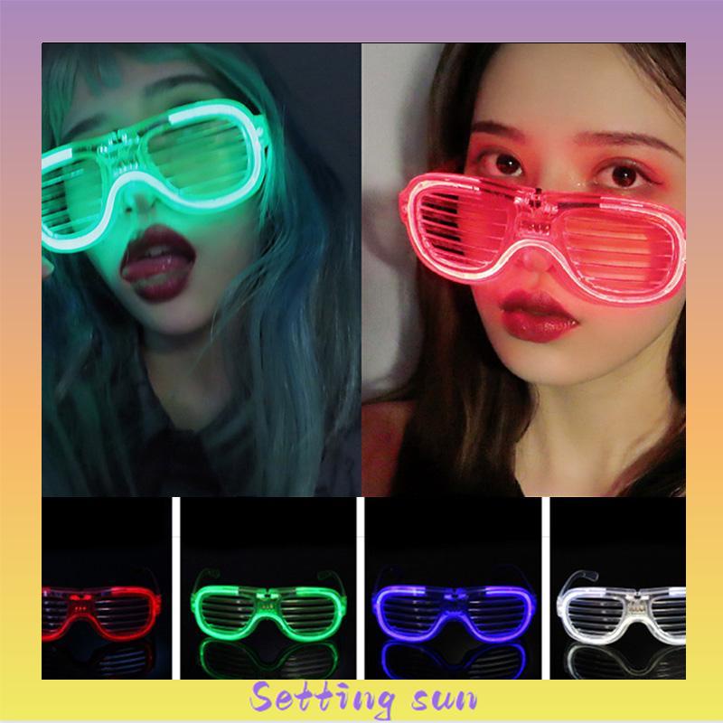 LED Kacamata Nyala Malam Colorful Eyeglass Aksesoris Fashion TN