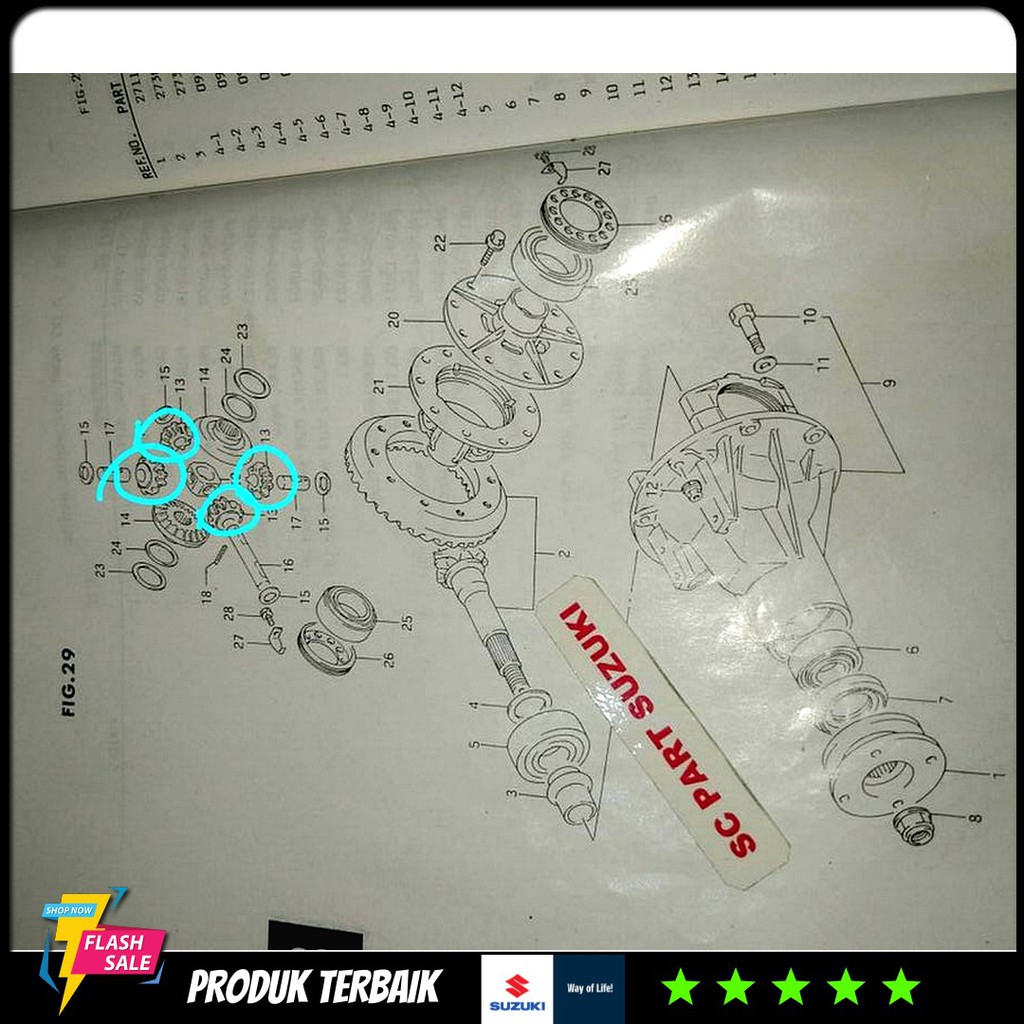 Gigi Bolu Gardan Belakang Kecil Suzuki Vitara Escudo Sidekick