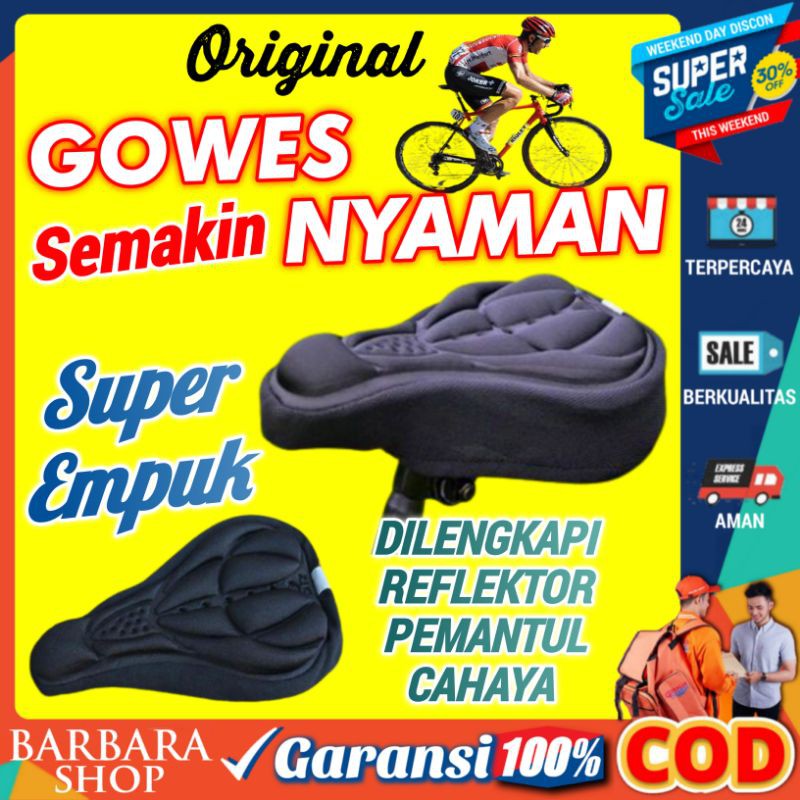 Cover Sadel Sepeda Empuk Lebar Gel Bantal Jok Sadel Sepeda Gunung Lipat 3D Gel Pad Aksesoris Sepeda