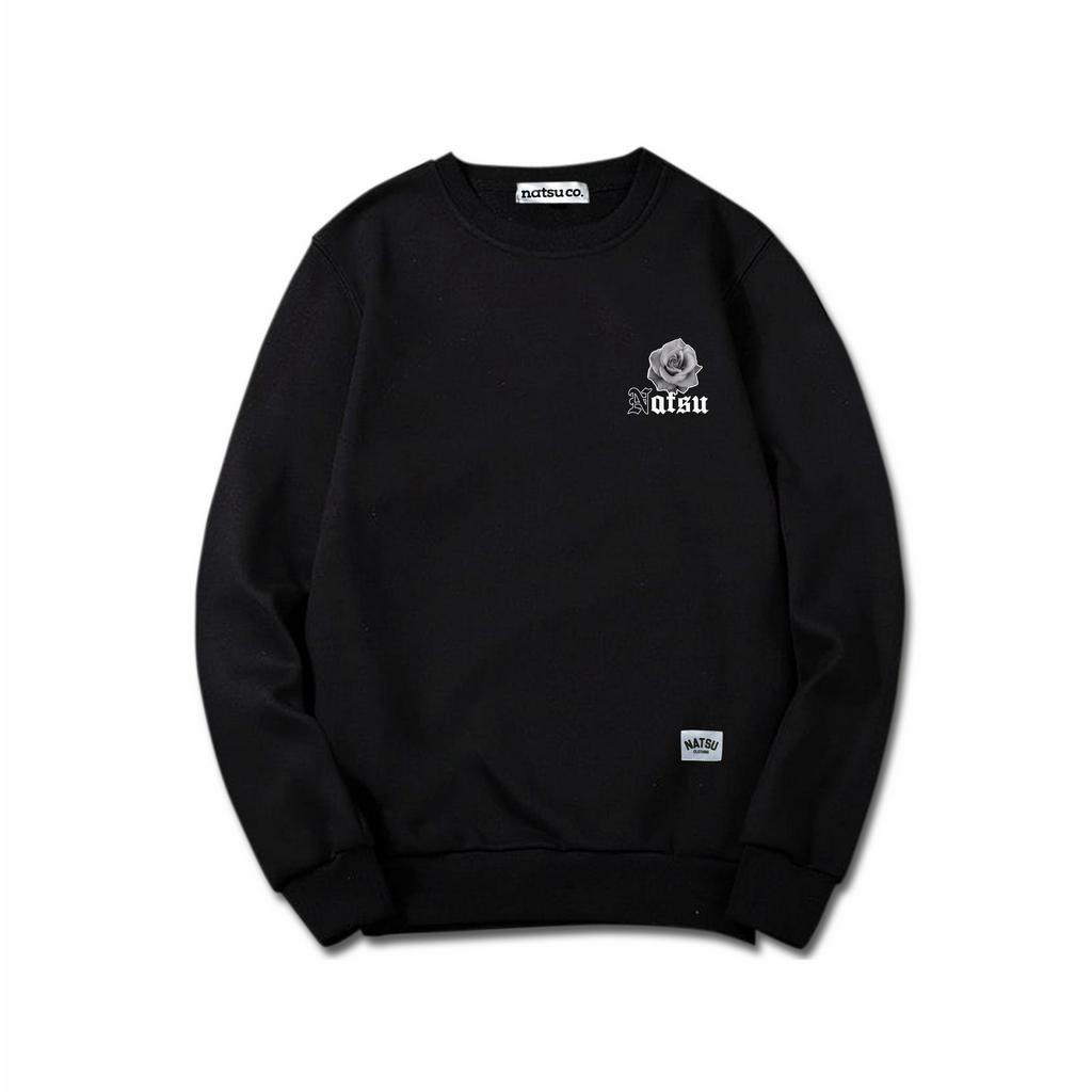 Sweater Crewneck Natsu Co. -  BLACK ROSE CATUR /CREWNEK ORIGINAL/PANDAWA HOODIE